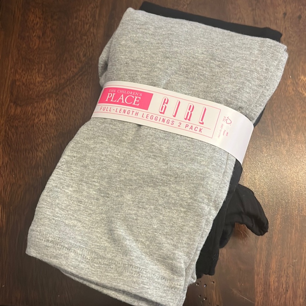 Girls leggings 2 pack black and gray